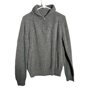 J. Crew Mens Lambswool 1/4 Zip Pullover Sweater Size L Preppy Y2K Winter Granny‎